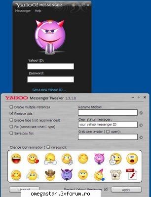 yahoo messenger tweaker acest program parole, avatar, status, reclame şi multe altele, program Administrator