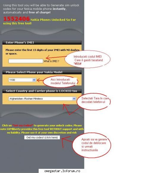 Nokia Unlock Code Generator Free - Urmati instructiunile din Print Screen - Te Invat si iti aratam